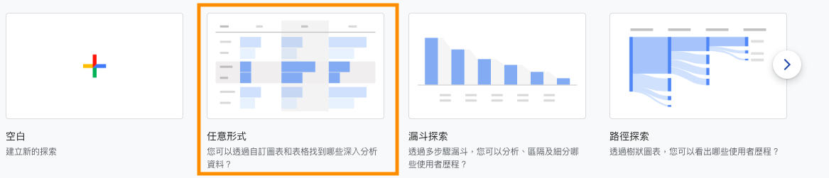 如何在Google Analytics4使用任意形式探索報表?